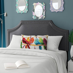 Dark Gray Albee Upholstered Panel Headboard