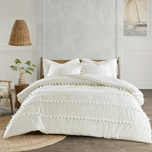 Obrian Pom Cotton Duvet Cover Set