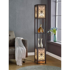 Tefy - Column Floor Lamp With Shelves