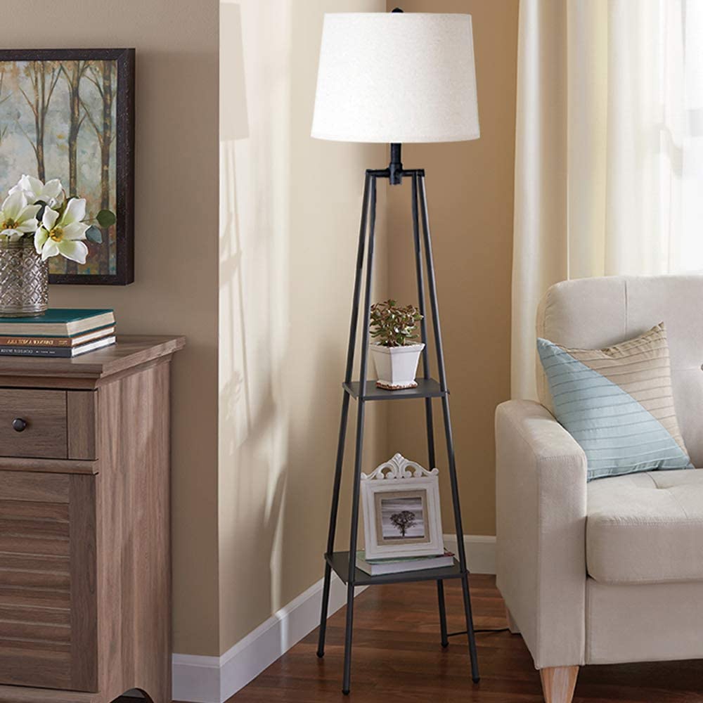 Homi - Tripod Floor Lamp With Shelves