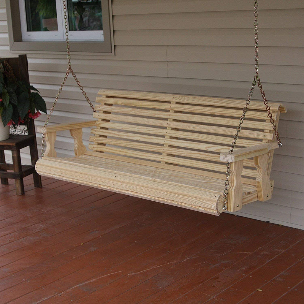 Amish Heavy Duty 800 Lb Roll Back 5ft. Treated Porch Swing