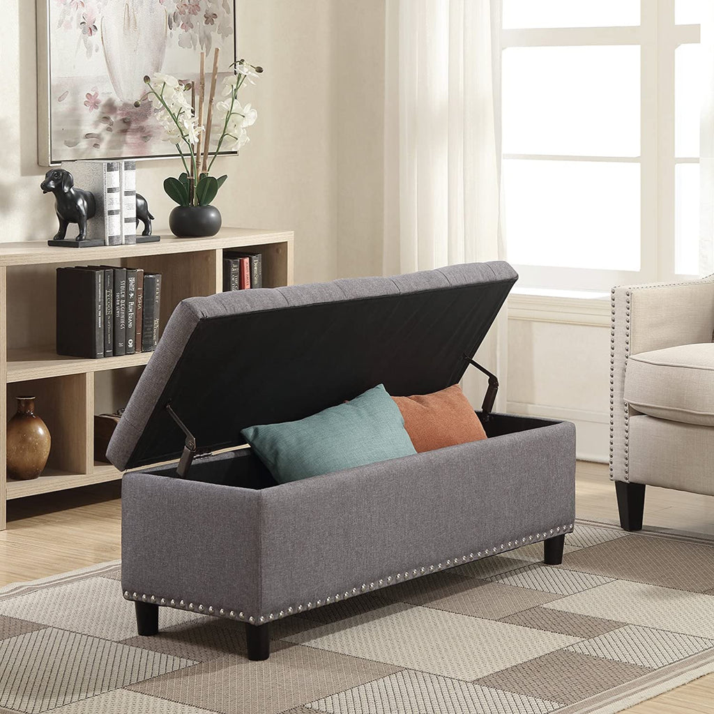 Belzie - Gray Storage Bench