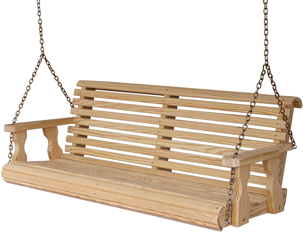 Amish Heavy Duty 800 Lb Roll Back 5ft. Treated Porch Swing