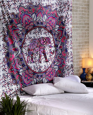 Bohemian Elephant Mandala Tapestry