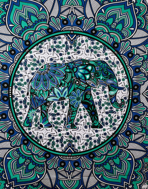 Bohemian Elephant Mandala Tapestry