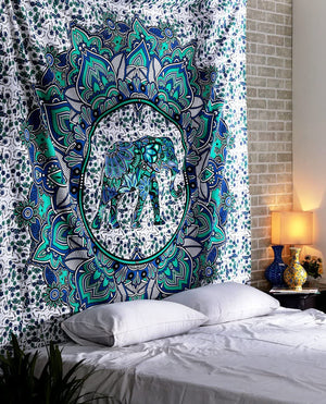 Bohemian Elephant Mandala Tapestry