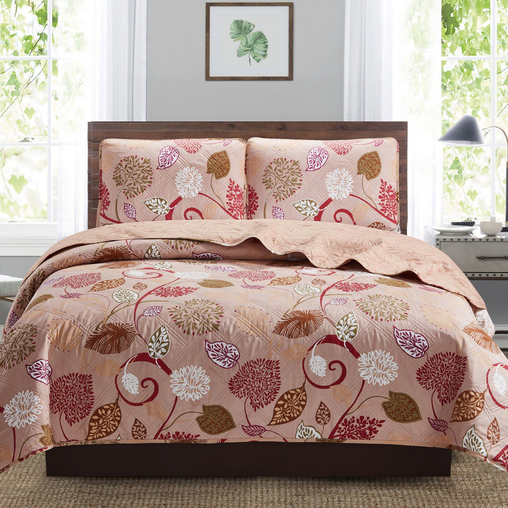 Burgundy Juliet - Three Piece Quilt Set