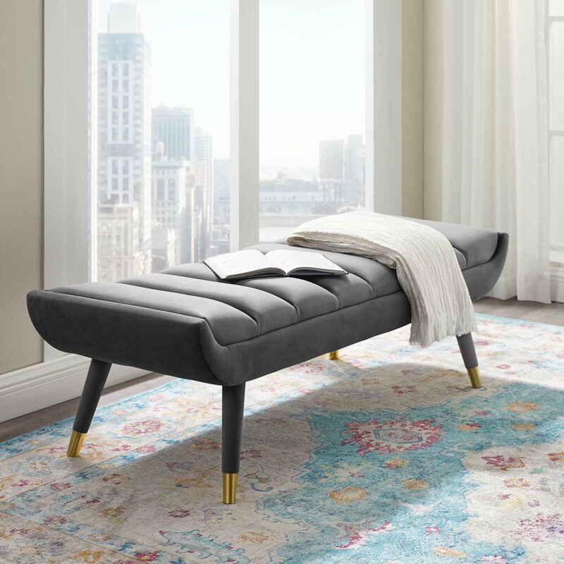 Gray Mackay Upholstered Bench