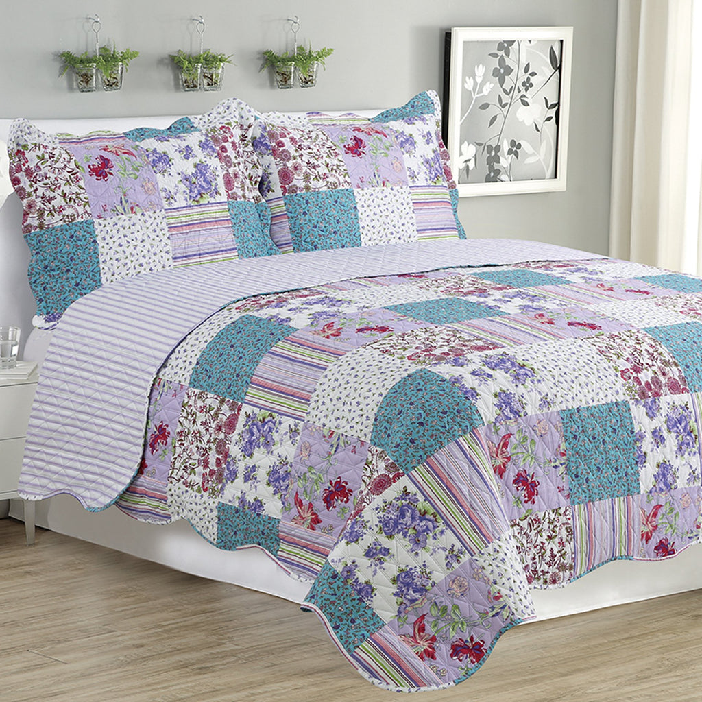 Purple Kim - Three Piece Quilt Set