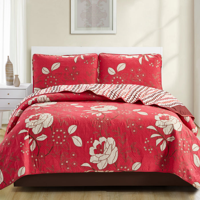 Cherry Grace - Three Piece Quilt Set