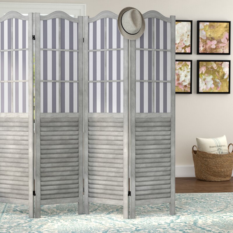 Gray Vozelle 4 Panel Room Divider